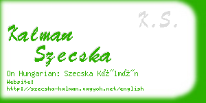 kalman szecska business card